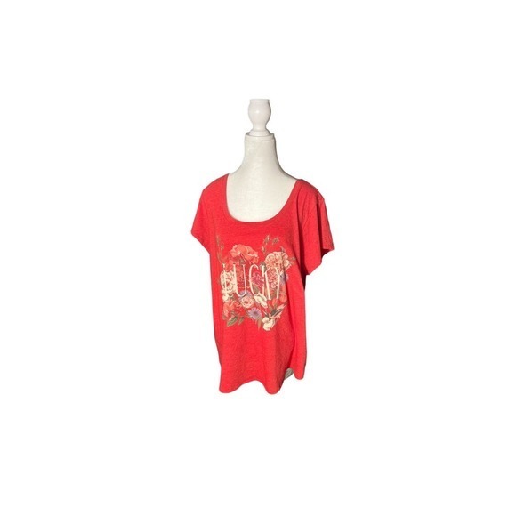 LUCKY BRAND (2021) Official Women's Red‎ Roses Floral Flowers T-Shirt Size XXL - Picture 1 of 3